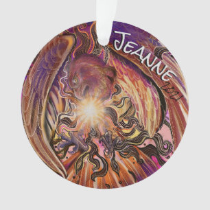 Custom Name Solar Burst Hawk Ornament