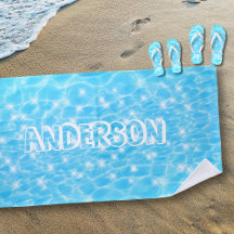 Custom Name Sparkling Blue Water Textures Cool Fun