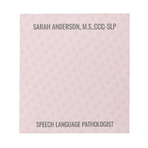 Custom Name Speech language Pathologist SLP Notep Notepad