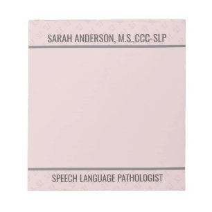 Custom Name Speech language Pathologist SLP Notep Notepad