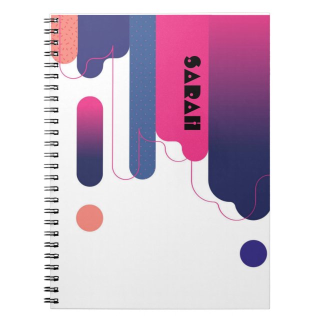 custom name Spiral Photo Notebook BAUHAUS DOTS (Front)