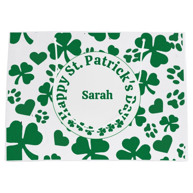 Custom Name St. Patrick’s Day Tote Bag (Front)