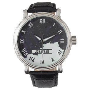 CUSTOM Name Starry Outer Space and cloud  Watch