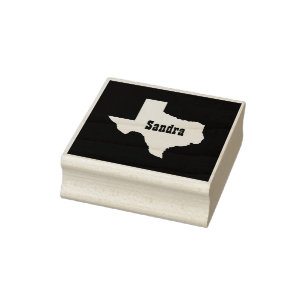 Custom Name State of Texas Cutout Rubber Stamp