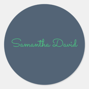 Custom Name Sticker – Mint Green & Dark Gray