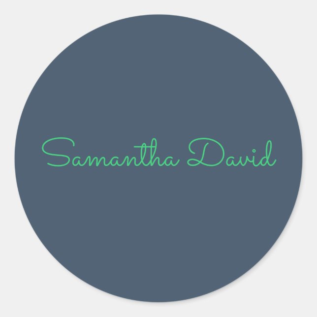Custom Name Sticker – Mint Green & Dark Gray (Front)