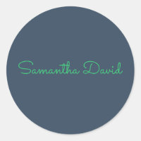 Custom Name Sticker – Mint Green & Dark Grey