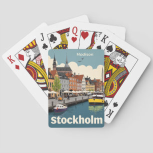 Custom Name Stockholm Sweden Playing Cards