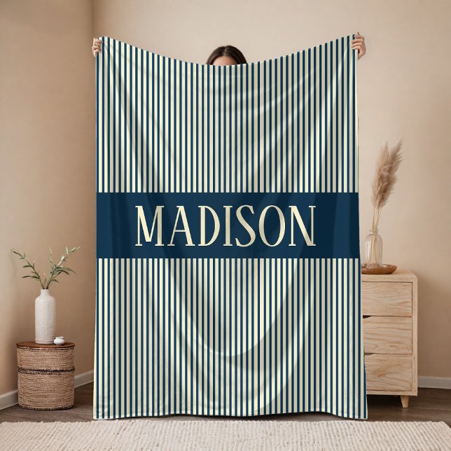 Custom Name Stripes Blanket Baby Shower Gift (Personalized Striped Blanket Gift for Her and Family, Custom Name Stripes Blanket Baby Shower Gift)