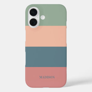 Custom Name Stripes Pattern iPhone 16 Case