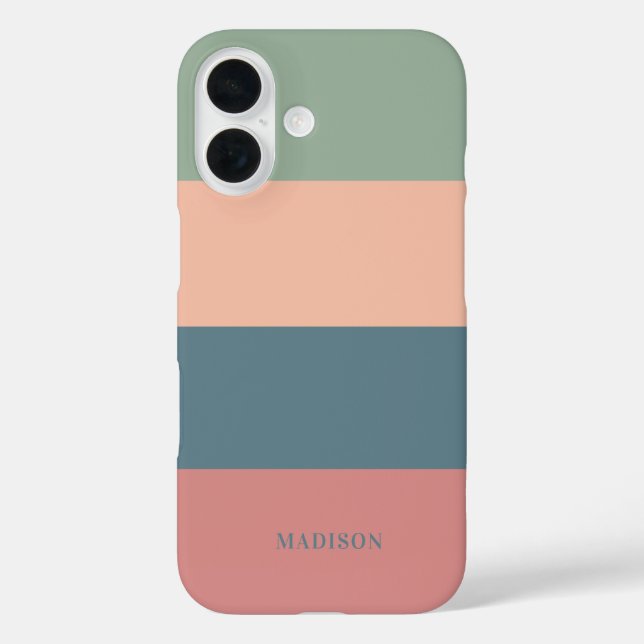 Custom Name Stripes Pattern Case-Mate iPhone Case (Back)