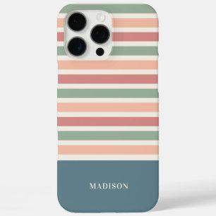 Custom Name Stripes Pattern iPhone 16 Pro Max Case