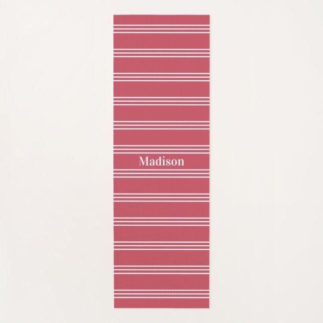 Custom Name Stripes Pattern yoga mat (Front)