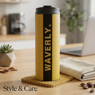 Custom Name Stylish Metallic Gold Thermal Tumbler