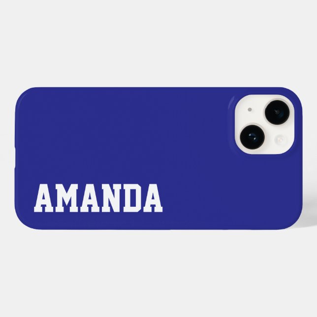Custom Name Stylish Modern Elegant blue Colour. Case-Mate iPhone Case (Back (Horizontal))