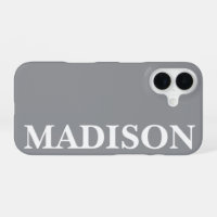 Custom Name Stylish Modern Minimal Dark Grey Colou