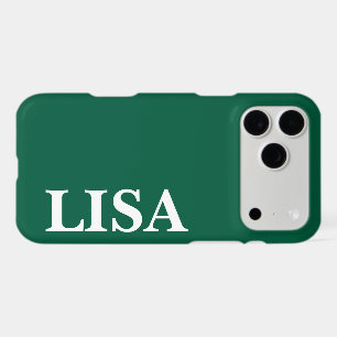 CUSTOM NAME STYLISH MODERN MINIMAL MONOGRAM GREEN