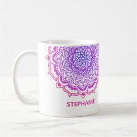 Custom Name Stylish Purple Pink Boho Mandala