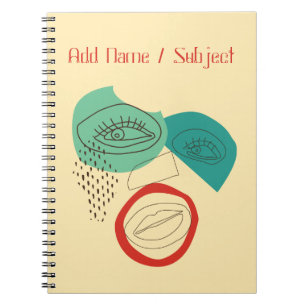 Custom Name/Subject Quirky Modern Abstract Art Notebook