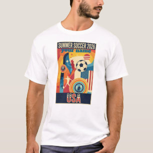 Custom Name Summer 2026 Soccer Fan Retro T-Shirt