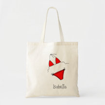 Custom Name Summer Beach Bag Minimal Line Art
