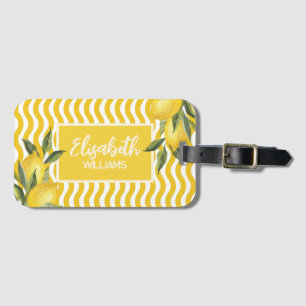 Custom Name Summer Mediterranean Lemon Luggage Tag