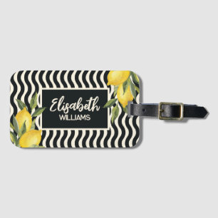 Custom Name Summer Mediterranean Lemon Luggage Tag