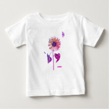 CUSTOM NAME SUNFLOWER BABY T-Shirt FOR GIRLS