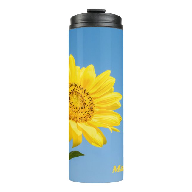 Custom name Sunflower Thermal Tumbler (Front)