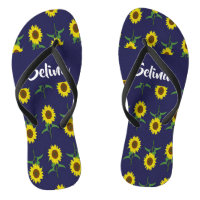 Custom name sunflowers on blue