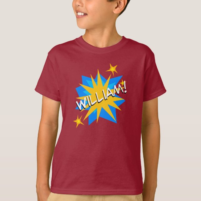 Custom Name Superhero Boy's T-Shirt (Front)