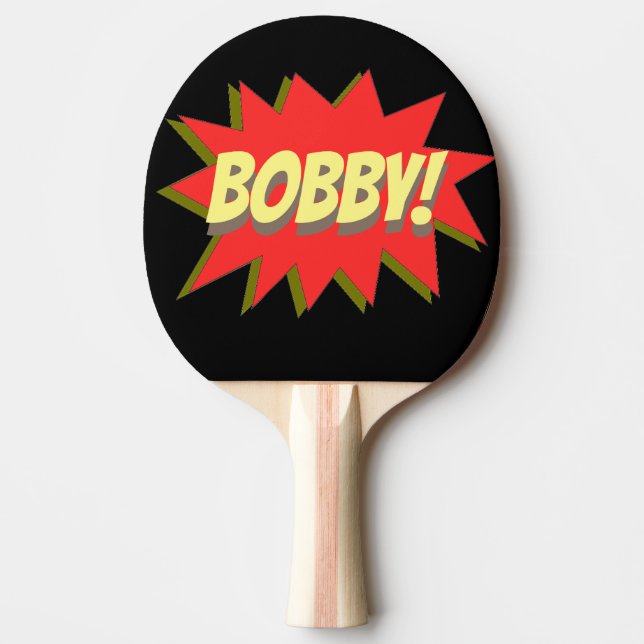 Custom Name Superhero Ping Pong Paddle (Front)