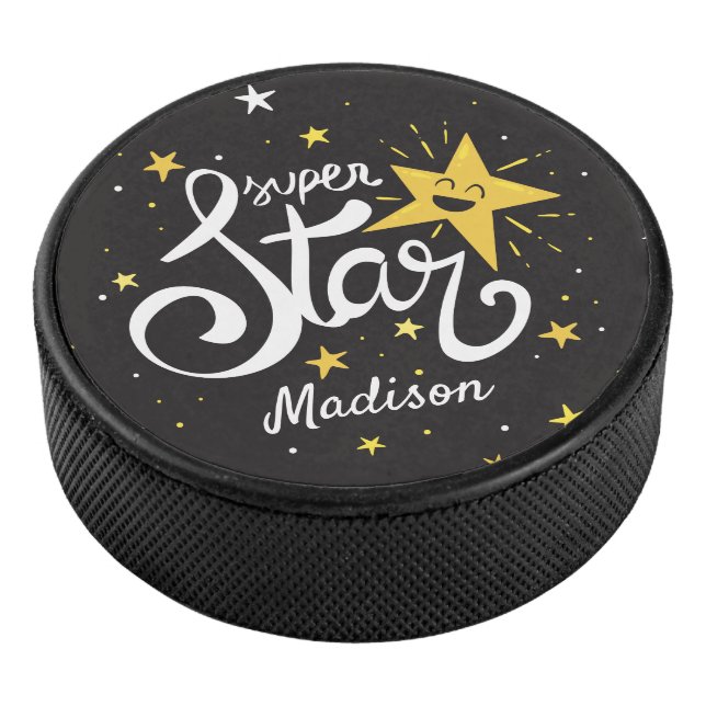 Custom name Superstar Hockey Puck (3/4)