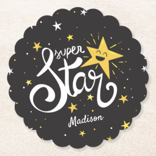 Custom name Superstar Paper Coaster