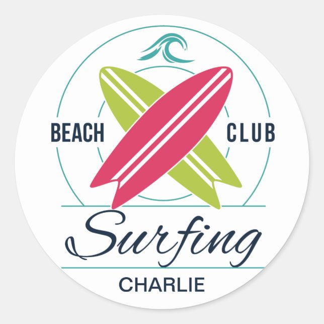 Custom Name Surfer stickers (Front)