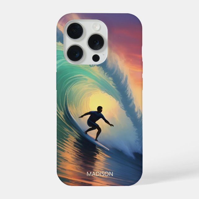 Custom Name Surfing iPhone Case (Back)