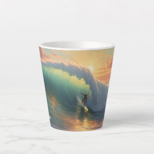 Custom Name Surfing Latte Mug