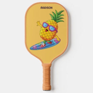 Custom Name Surfing Pineapple Pickleball Paddle