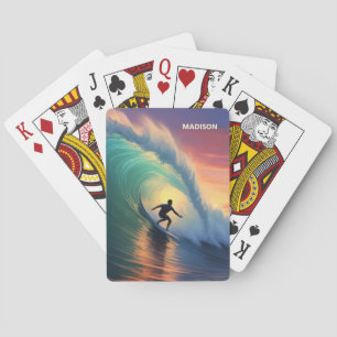 Custom Name Surfing Playing Cards
