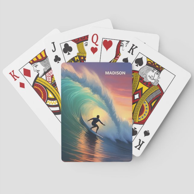 Custom Name Surfing Playing Cards (Back)