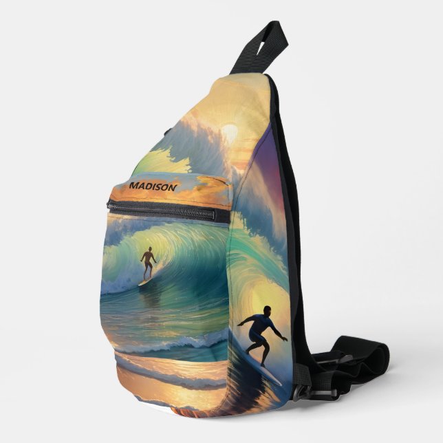 Custom Name Surfing Sling Bag (Right Corner)