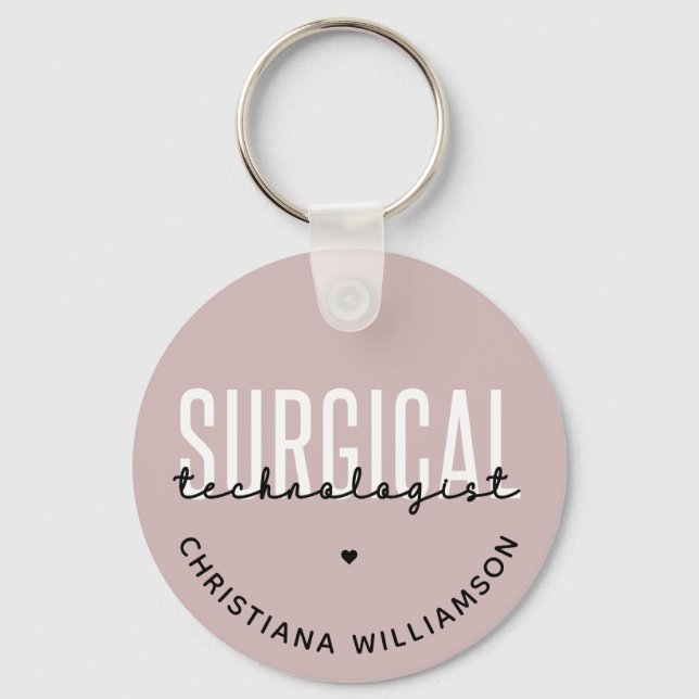 Custom Name Surgical Technologist Med Surg Tech Key Ring (Front)