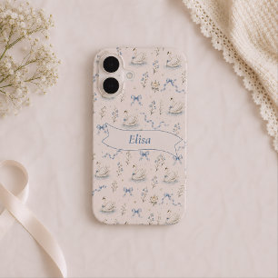Custom Name Swan Lake Cottagecore Bow Elegant Gift iPhone 16 Case