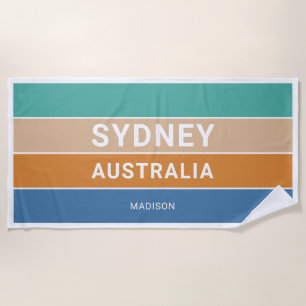 Custom Name Sydney Australia / YOUR TEXT Beach Towel