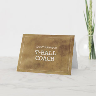 Custom Name T-Ball Coach Thanks Definition Card