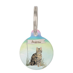 Custom Name Tabby Cat Pet Pet ID Tag