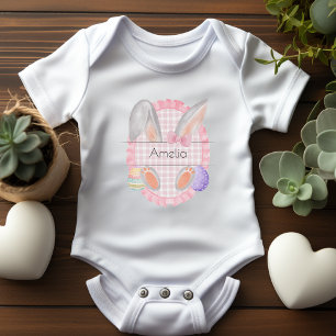 Custom Name Tag Easter Baby Girl Bunny Bodysuit