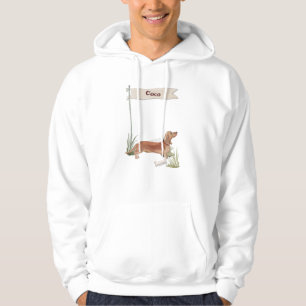 Custom Name Tan Dachshund Pet Dog Hoodie