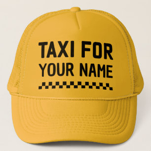 Custom Name Taxi Hat Funny Retro Trucker Cap