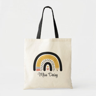 Custom Name Teacher Rainbow Tote Bag